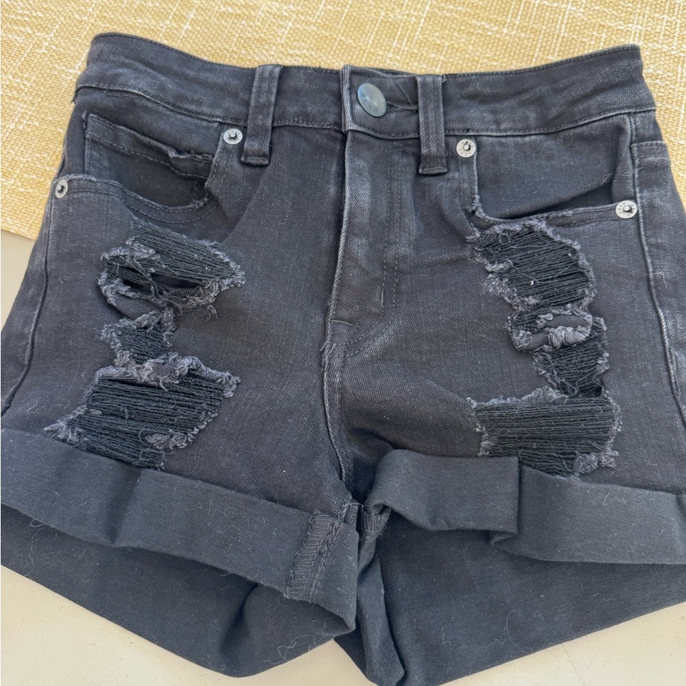 Aeropostale Denim Black Shorts